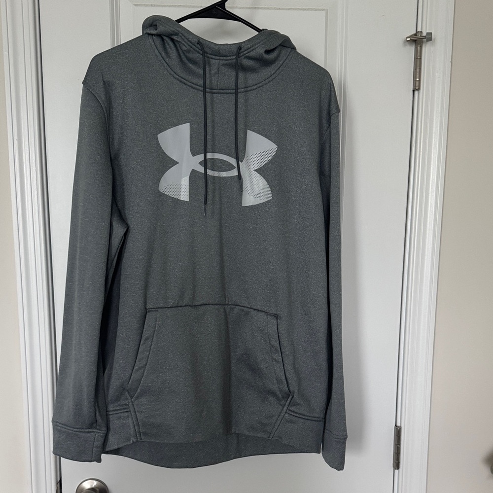 Under Armour Men’s Dark Gray Crewneck Hoodie with Logo
